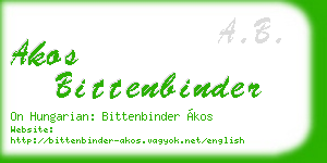 akos bittenbinder business card